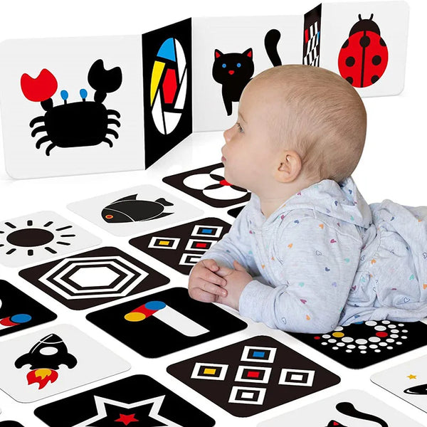Montessori Baby Kontrastkarten Schwarz-Weiß Lernkarten