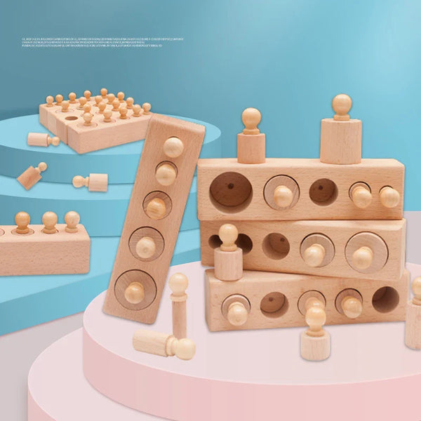Montessori Zylinder-Steckspiel Holzspielzeug ab 3 Jahren