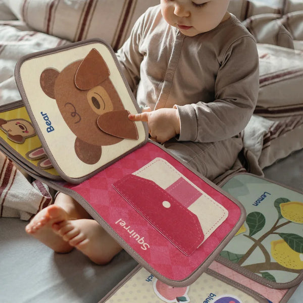 Montessori Stoffbuch für Kleinkinder – Frühkindliches Lernspielzeug