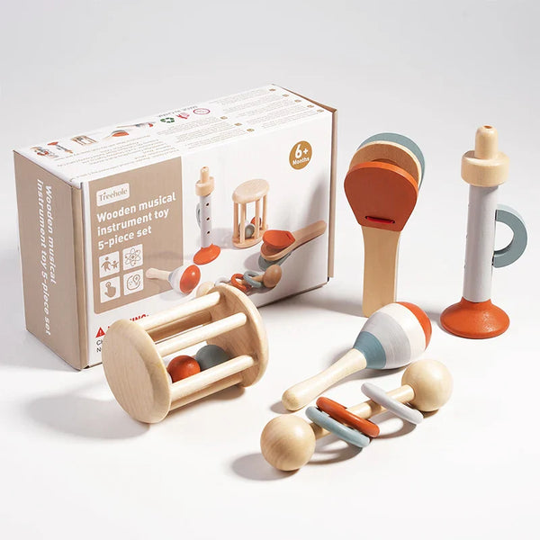 5er Set Baby Musikinstrumente Montessori Rassel Spielzeug