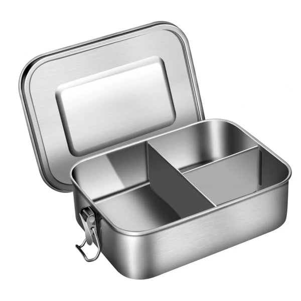 Edelstahl Bento Box mit 3 Fächern – Auslaufsicher & Spülmaschinenfest