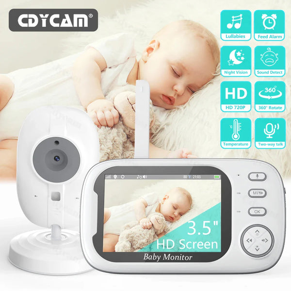 Kabelloses 3,5-Zoll Video-Babyphone mit Nachtsicht und 2-Wege-Audio