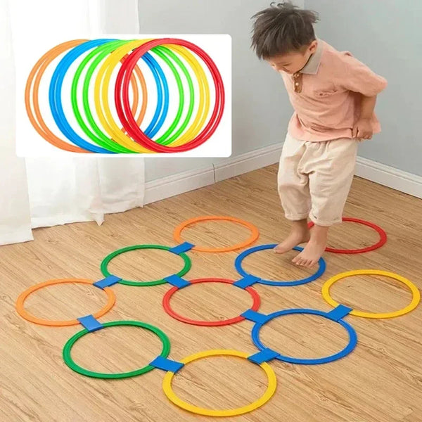 Outdoor Bewegungsspiel für Kinder – Springring-Set mit 10 Reifen & 10 Verbindern