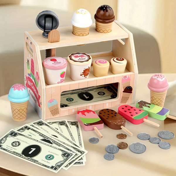 Holz Eiscreme Spielzeug Set für Kinderküche